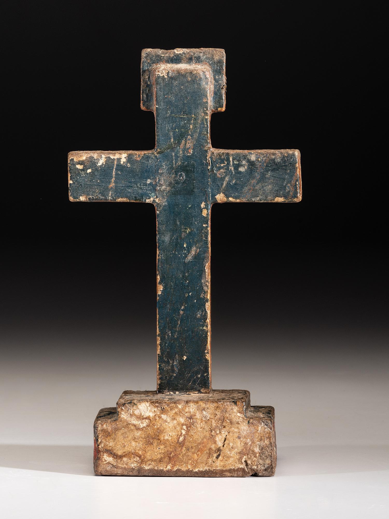 Spanish Colonial Painted Cross