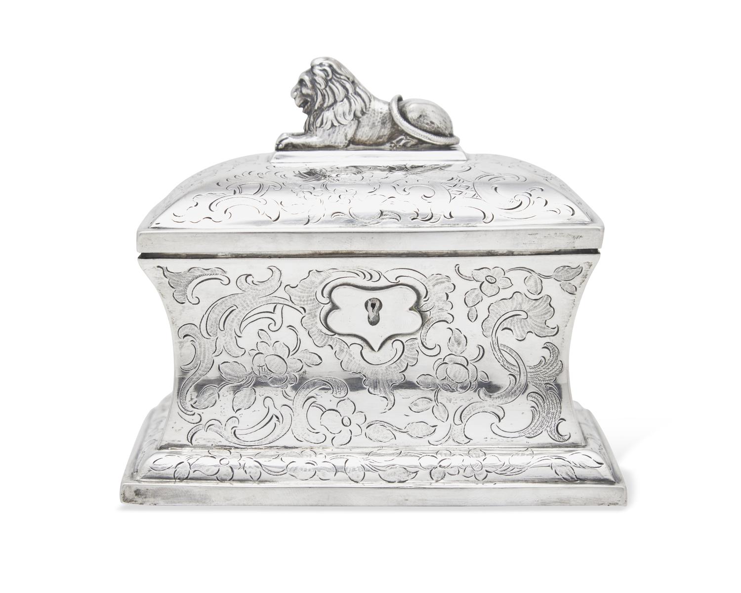 An Austrian silver tea caddy, Josef Reiner, Vienna, Austria, 1849