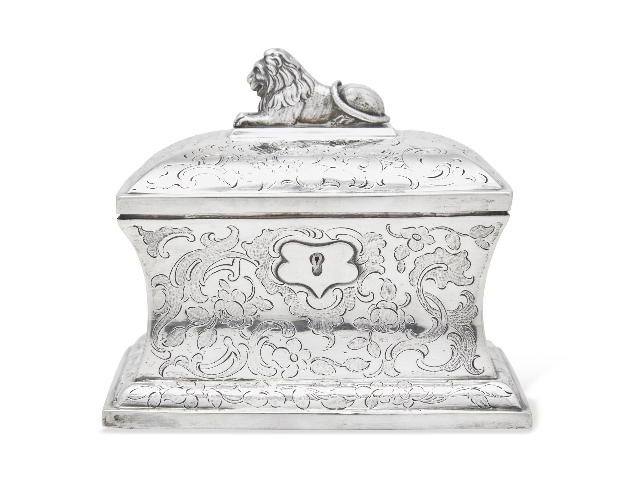 An Austrian silver tea caddy, Josef Reiner, Vienna, Austria, 1849