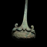 A Roman Bronze Ladle with Panther Handle