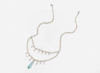 A Pearl, Diamond, and Aquamarine Necklace