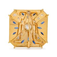 DIAMOND AND SAPPHIRE BROOCH