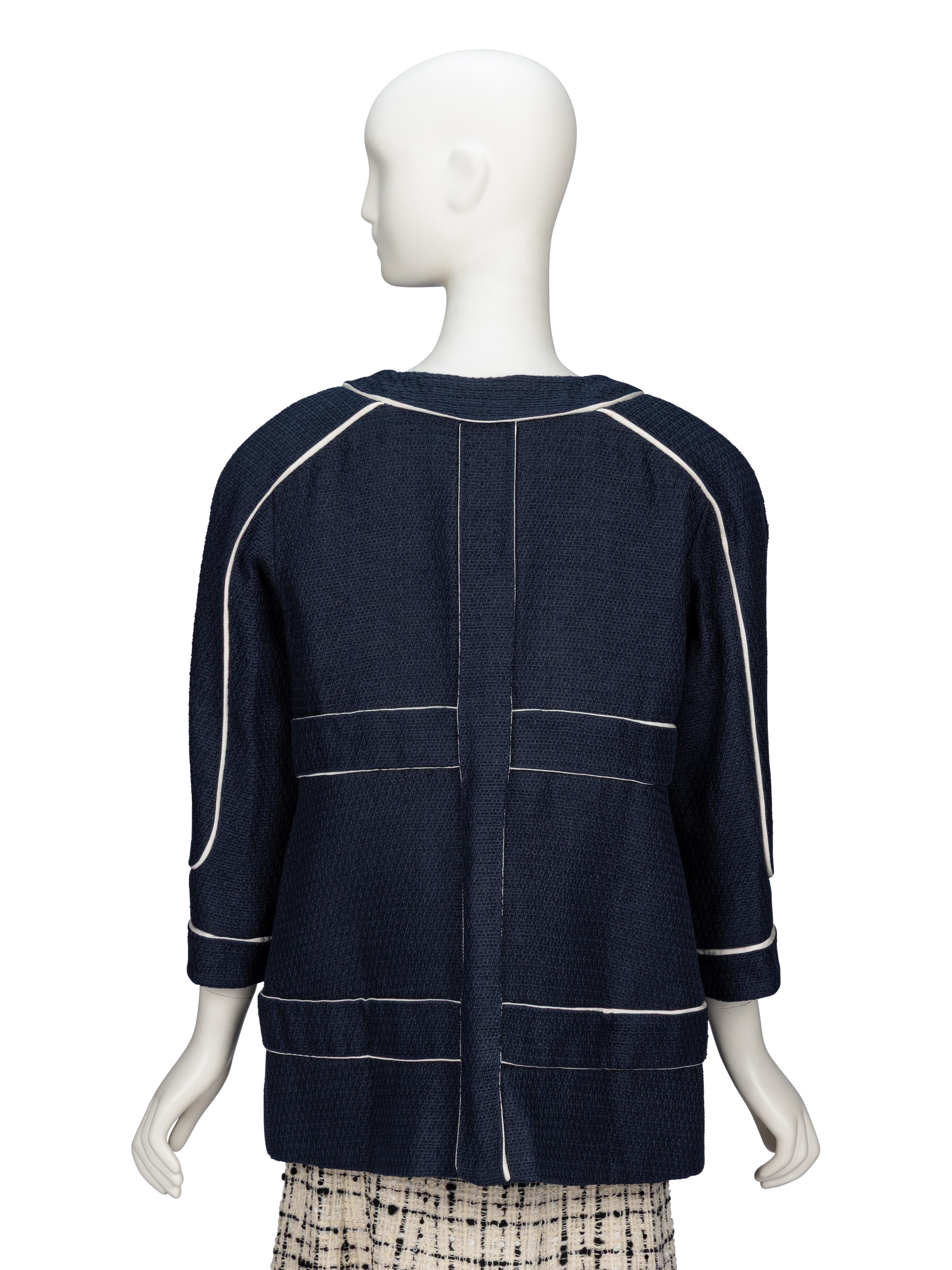 Chanel, Navy Silk Tweed Jacket