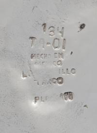 A Mexican Silver-Plate Vase, Mark of Los Castillo, Taxco, Mid-20th Century, of gourd form having applied decoration and tourquoise embe