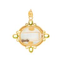 ELIZABETH LOCKE, GLASS CAMEO AND PERIDOT PENDANT/BROOCH