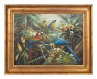 Four Macaws in a Jungle