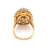 YELLOW GOLD, OPAL AND DIAMOND RING
