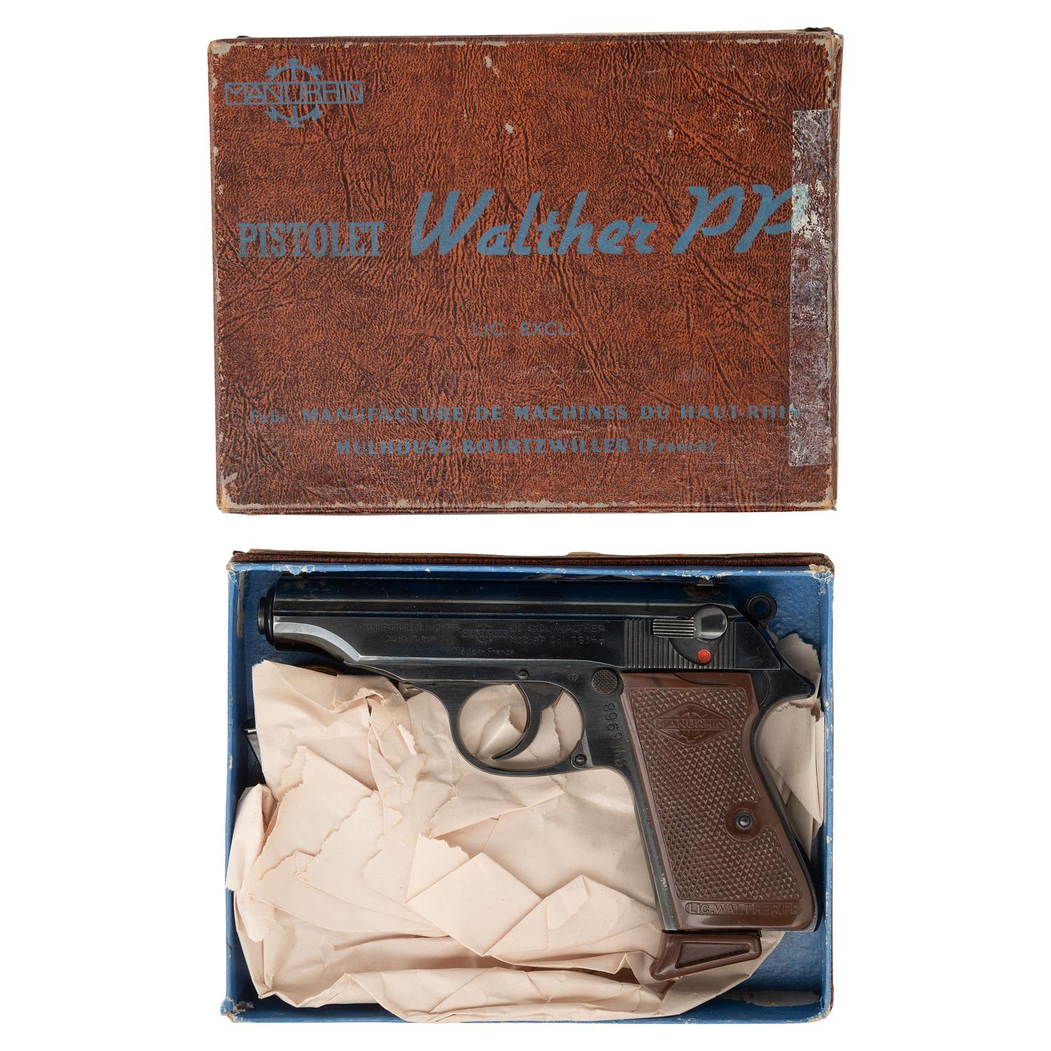 **French Manurhin Walther PP .32 ACP Pistol in Matching Box with Matching Magazines
