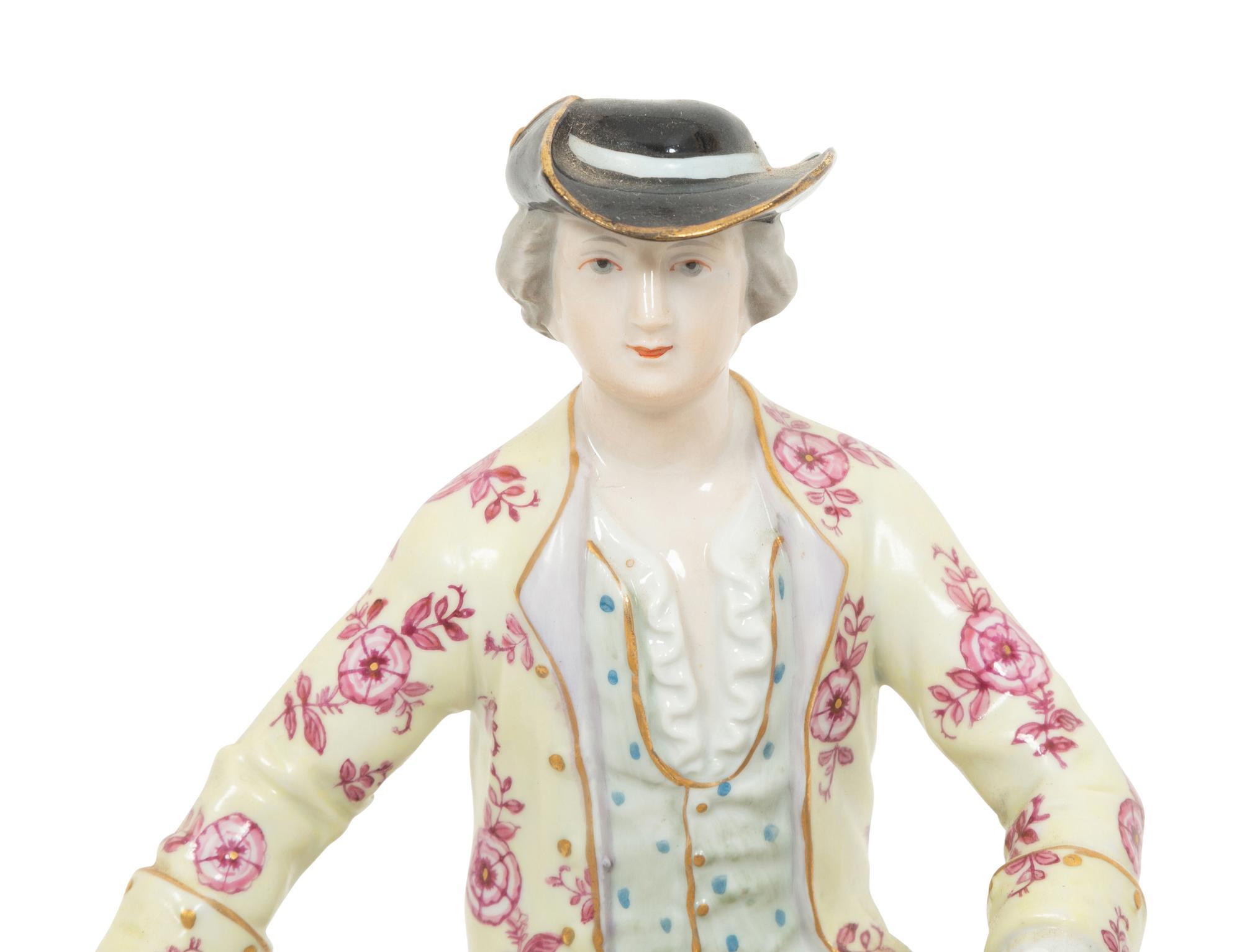 A Pair of Dresden Porcelain Figural Sweetmeat Dishes