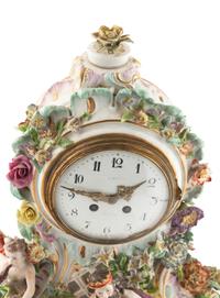 A Höchst Porcelain Mantel Clock