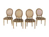 A Set of Four Louis XVI Style Caned Side Chairs