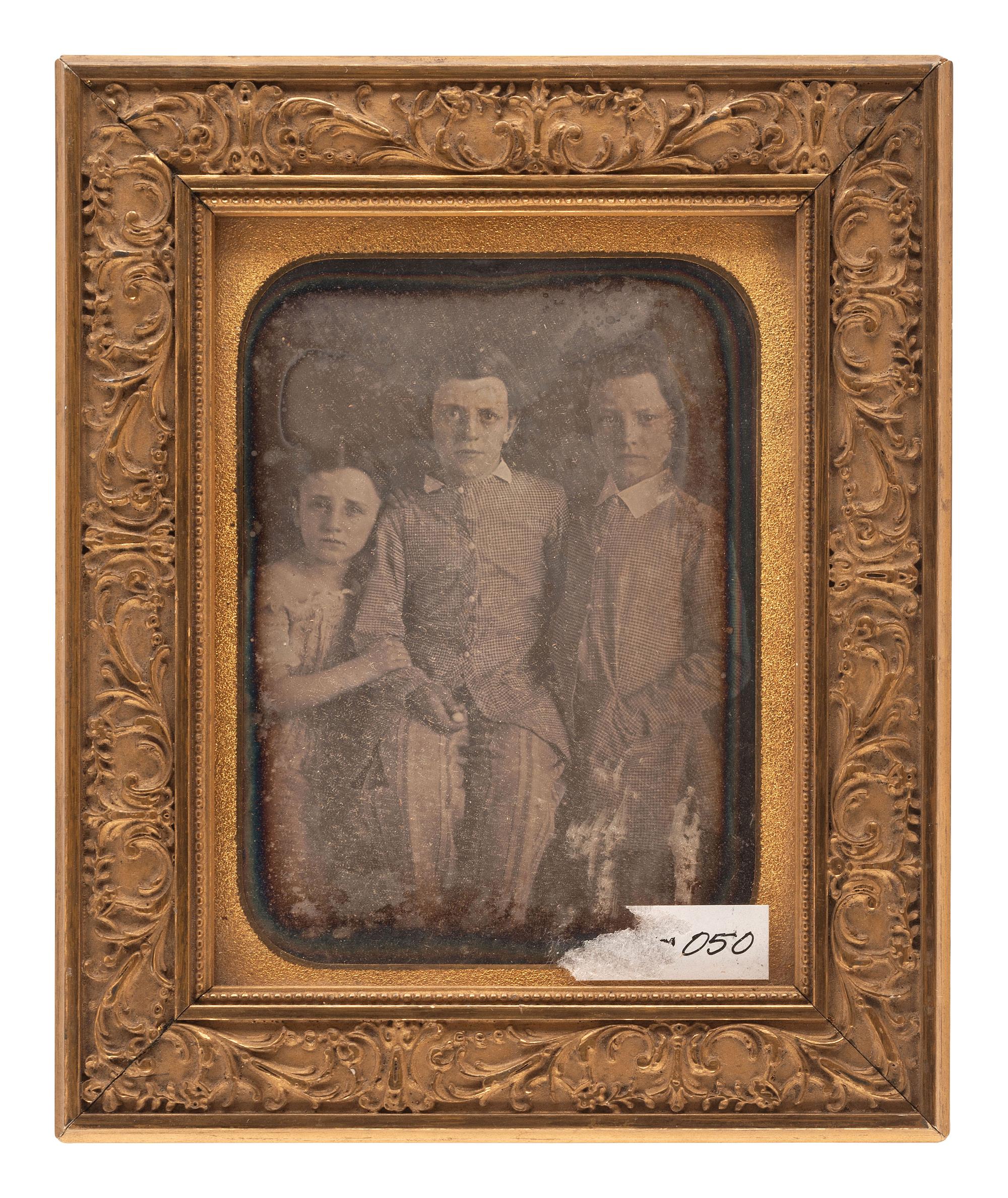 [EARLY PHOTOGRAPHY]. A collection of 8 delightful daguerreotype portraits of groups of 3 or more children, including:
