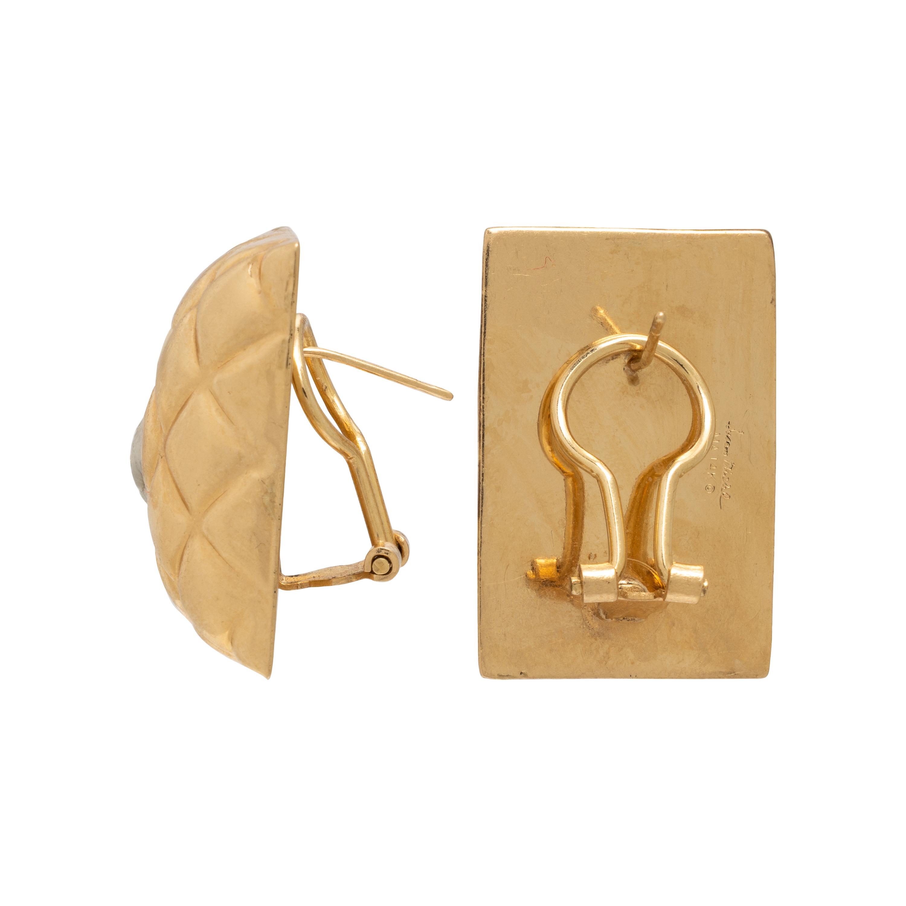 Yellow Gold Quilt Earrings