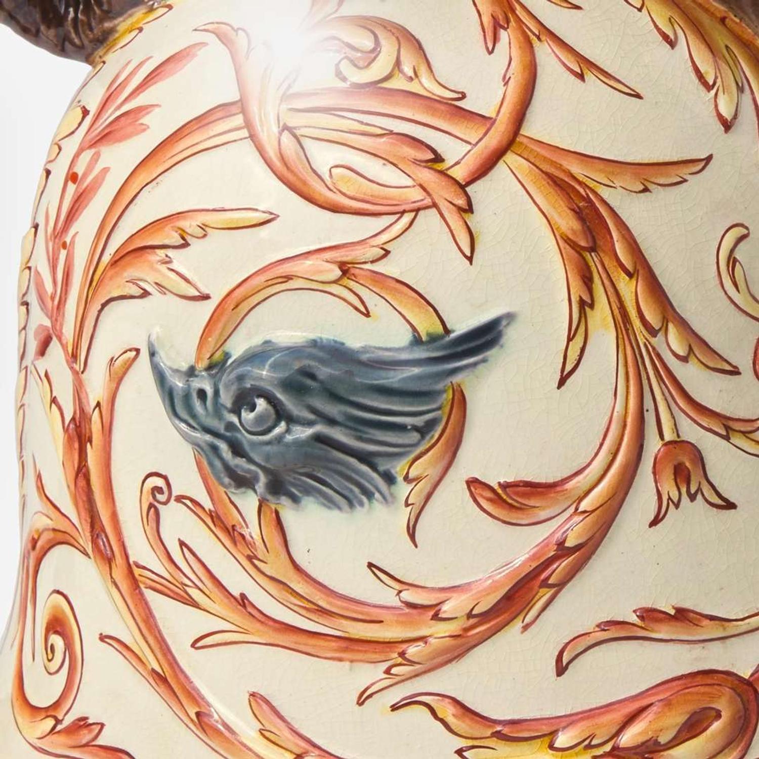 A Wedgwood Argenta Ware (Majolica) Minerva's Helmet Jug, UK, 1870s or 1880s