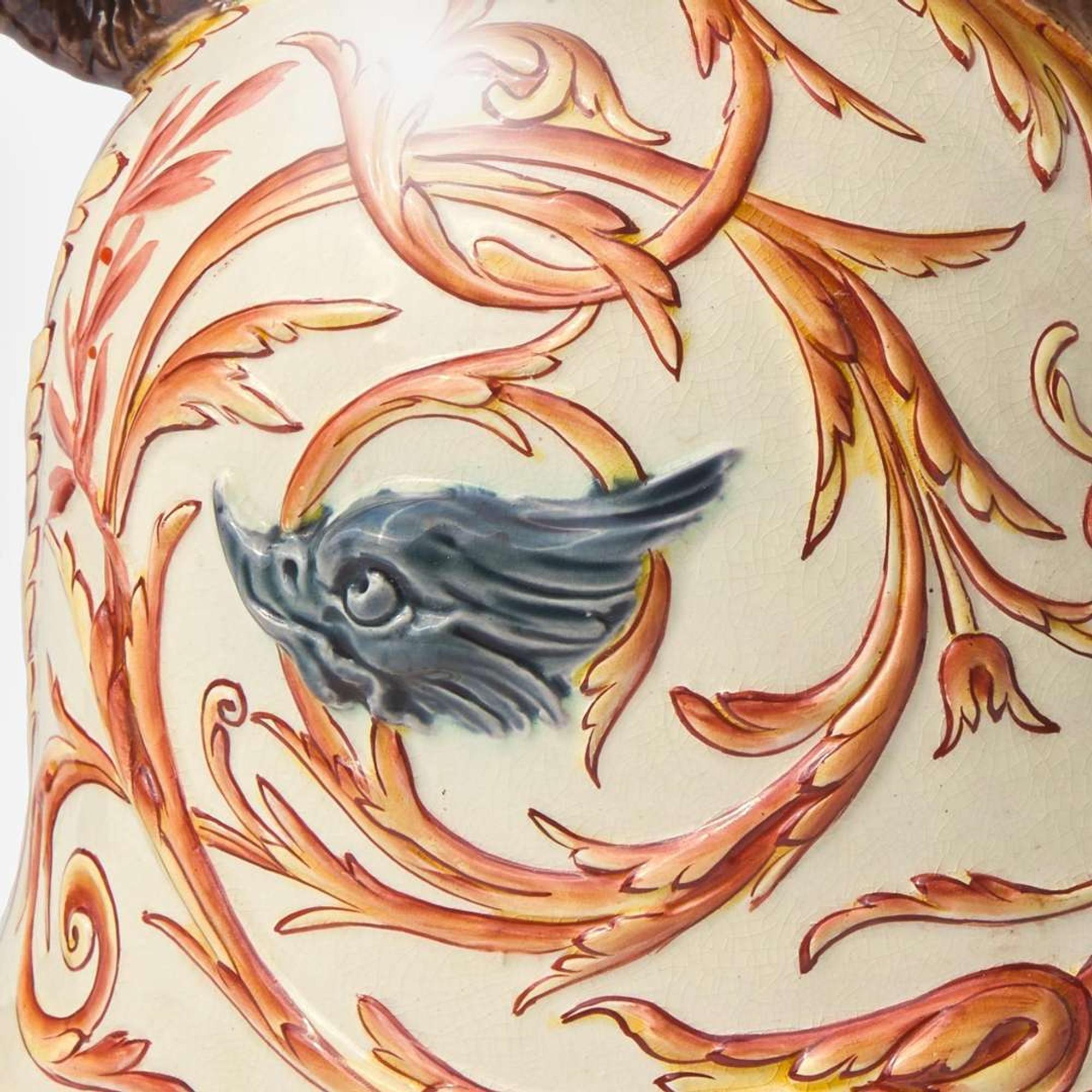 A Wedgwood Argenta Ware (Majolica) Minerva's Helmet Jug, UK, 1870s or 1880s
