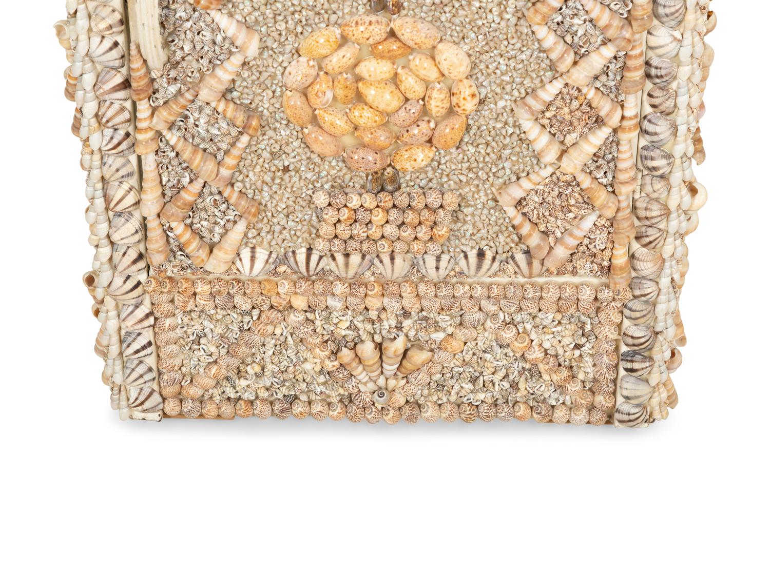 A Shell Encrusted Metal Side Cabinet