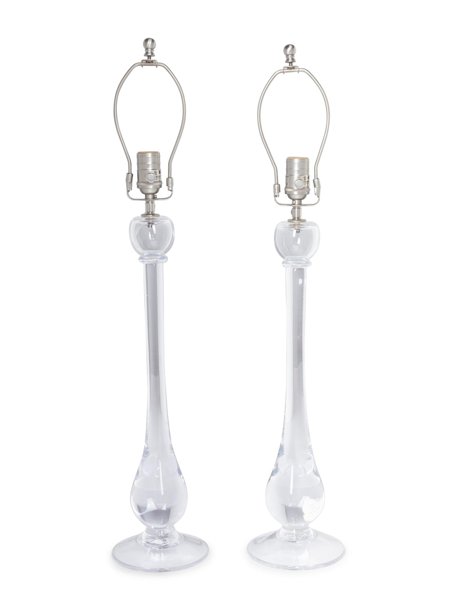 A Pair of Simon Pearce Blown Glass Lamps