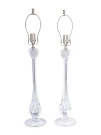 A Pair of Simon Pearce Blown Glass Lamps
