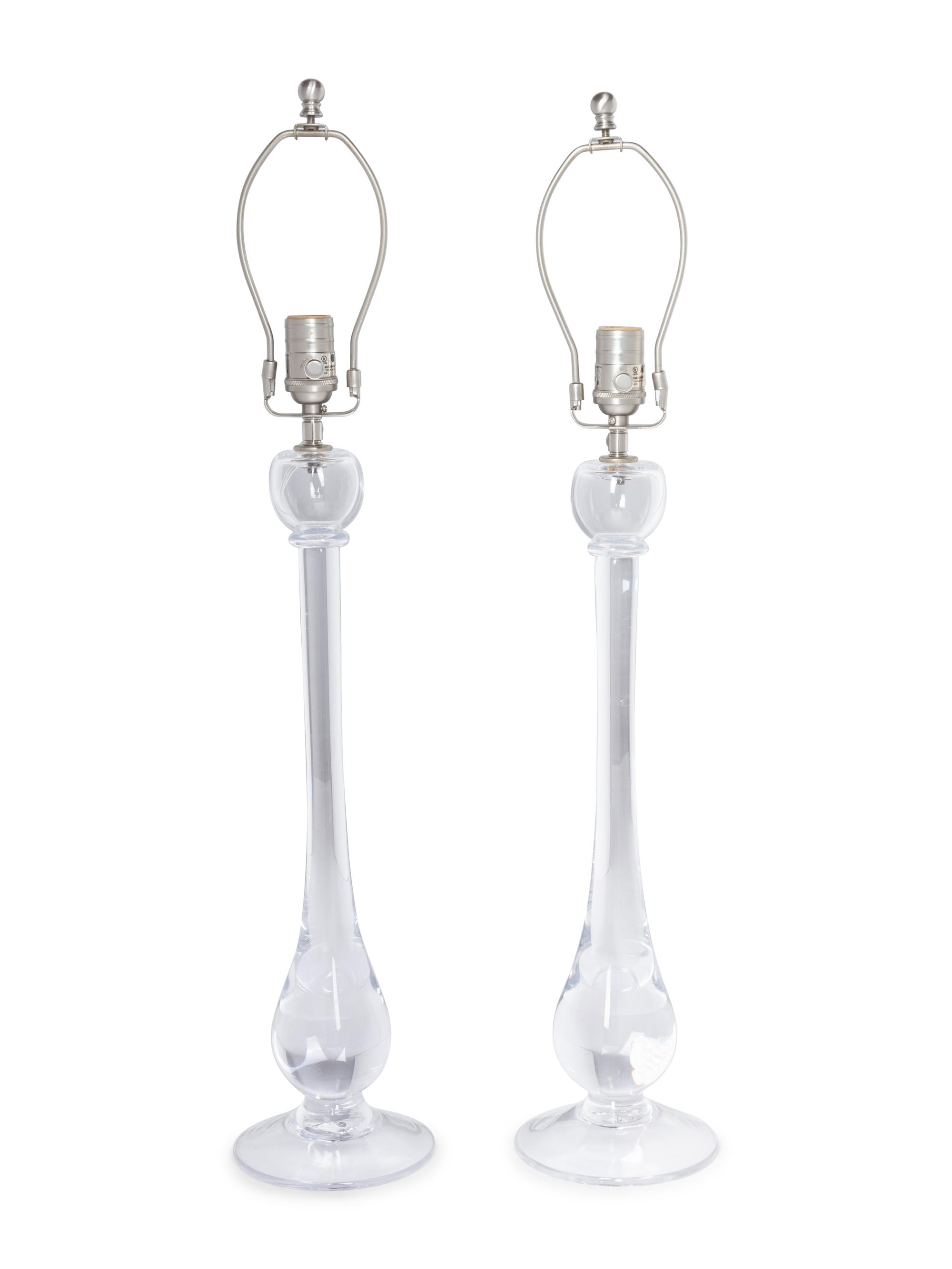 A Pair of Simon Pearce Blown Glass Lamps