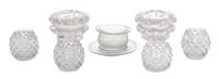 An Assembled Group of Cut Glass Cigarette Holders Height of tallest 2 1/2 inches.