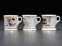 Three Porcelain Occupational Shaving Mugs