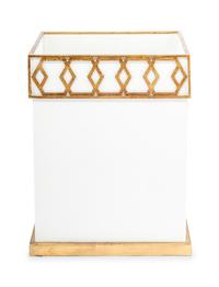 A Contemporary White Painted and Gilt Metal Jardinière or Waste Basket