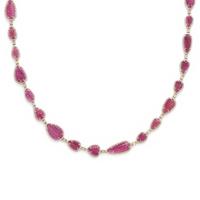 CARVED PINK TOURMALINE AND DIAMOND NECKLACE
