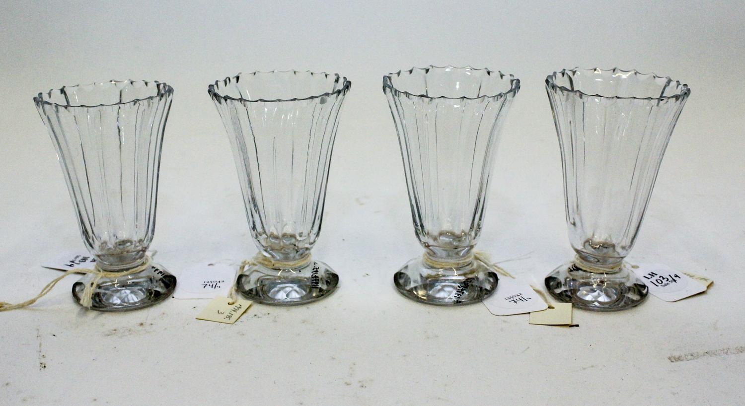 A Set of Four Irish Cordial Glasses Height 4 inches. — MID-18TH CENTURY