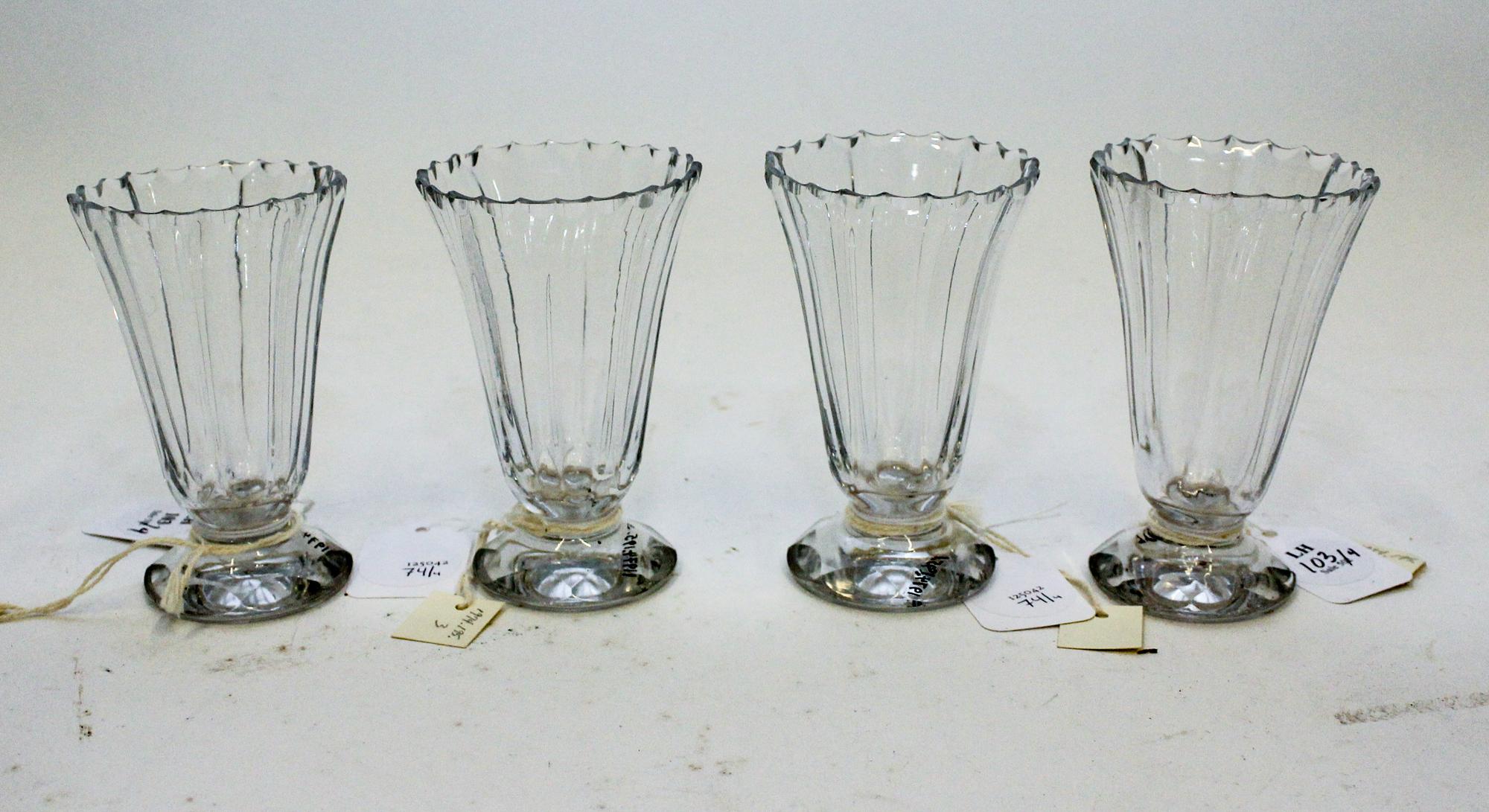 A Set of Four Irish Cordial Glasses Height 4 inches. — MID-18TH CENTURY