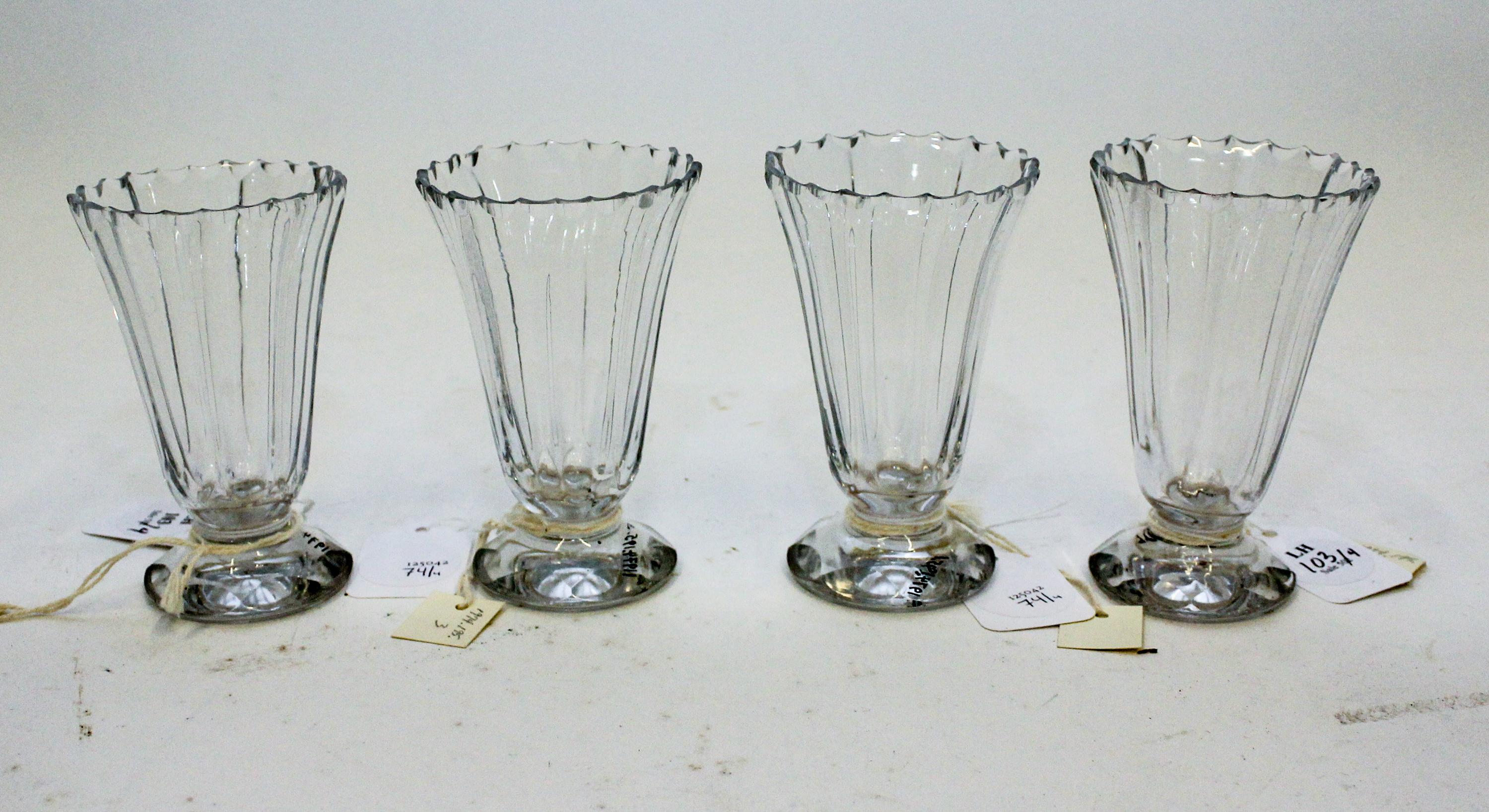 A Set of Four Irish Cordial Glasses Height 4 inches. — MID-18TH CENTURY