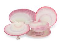 A Wedgwood Pink Nautilus Porcelain Dessert Service