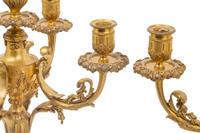A Pair of Empire Style Gilt Bronze Six-Light Candelabra
