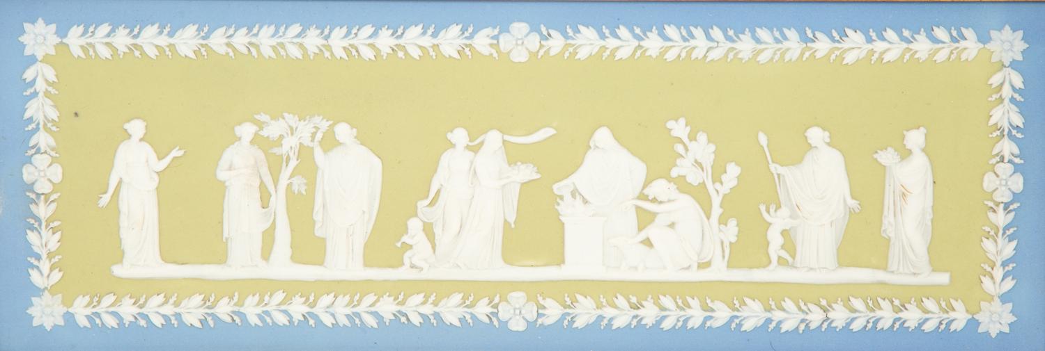 A Pair of Wedgwood Tri-Color Jasperware Plaques