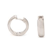 White Gold and Diamond Huggie Hoop Earrings