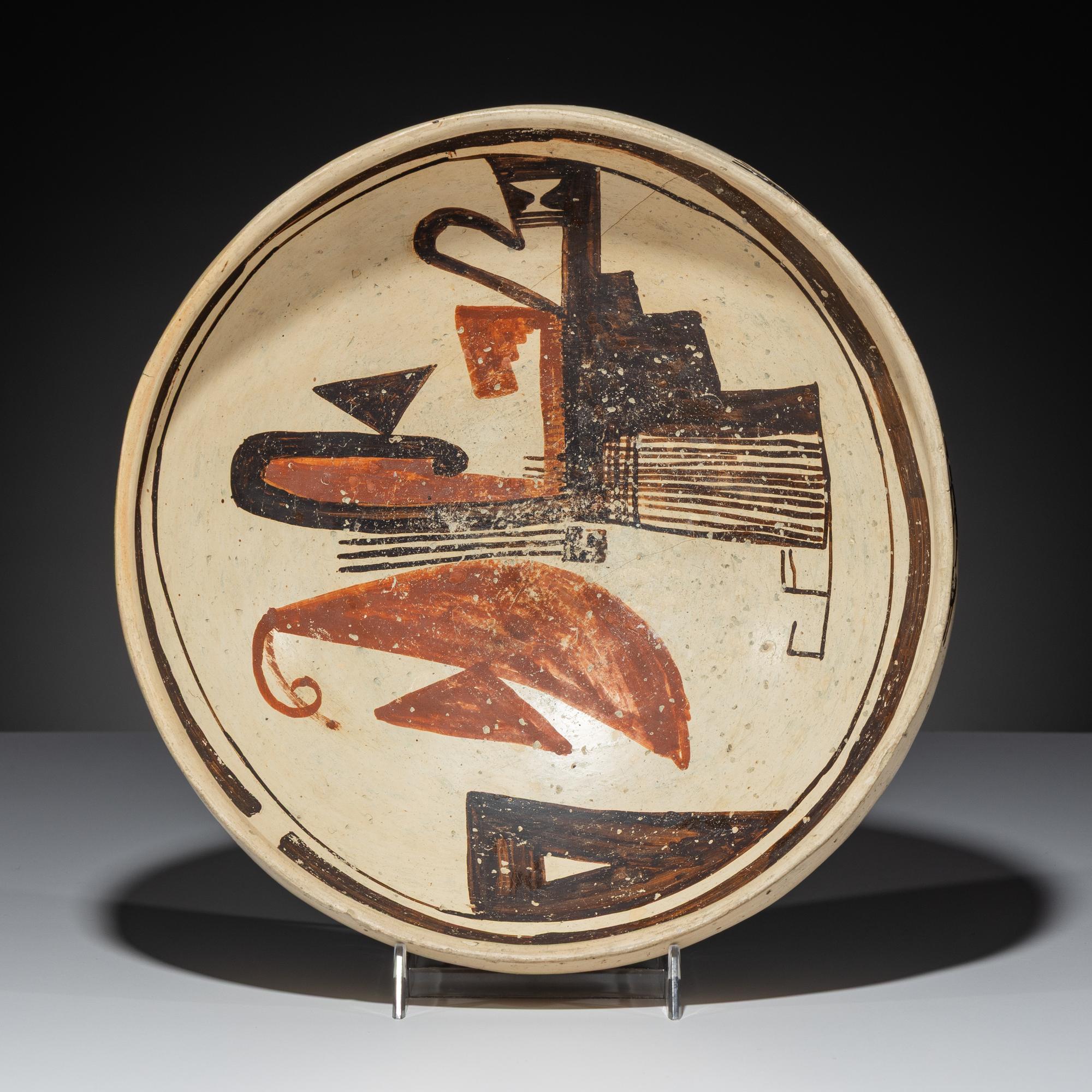 Ancestral Pueblo, Sikyatki Polychrome Pottery Bowl
