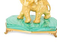 A Silver-Gilt and Malachite Elephant Table Ornament