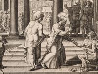 A group of five prints ( Descent from the Cross; The Raising of Tabitha, c. 1550; Untitled (A Saint's Blessing); Untitled (Benediction); Untitled (Saint in a Crowd), c. 1540)
