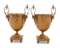 A Pair of Neoclassical Gilt Bronze Urn-Form Vases