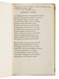 FROST, Robert (1874-1963). A group of 15 works by Frost and others, many signed, including: