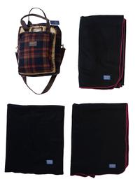 Pendleton Navy Wool Blankets, with Bookbag