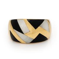 Asch Grossbardt, Onyx, Mother-of-Pearl, and Yellow Gold Ring