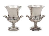 A Pair of American Silver-Plate Diminutive Vases
