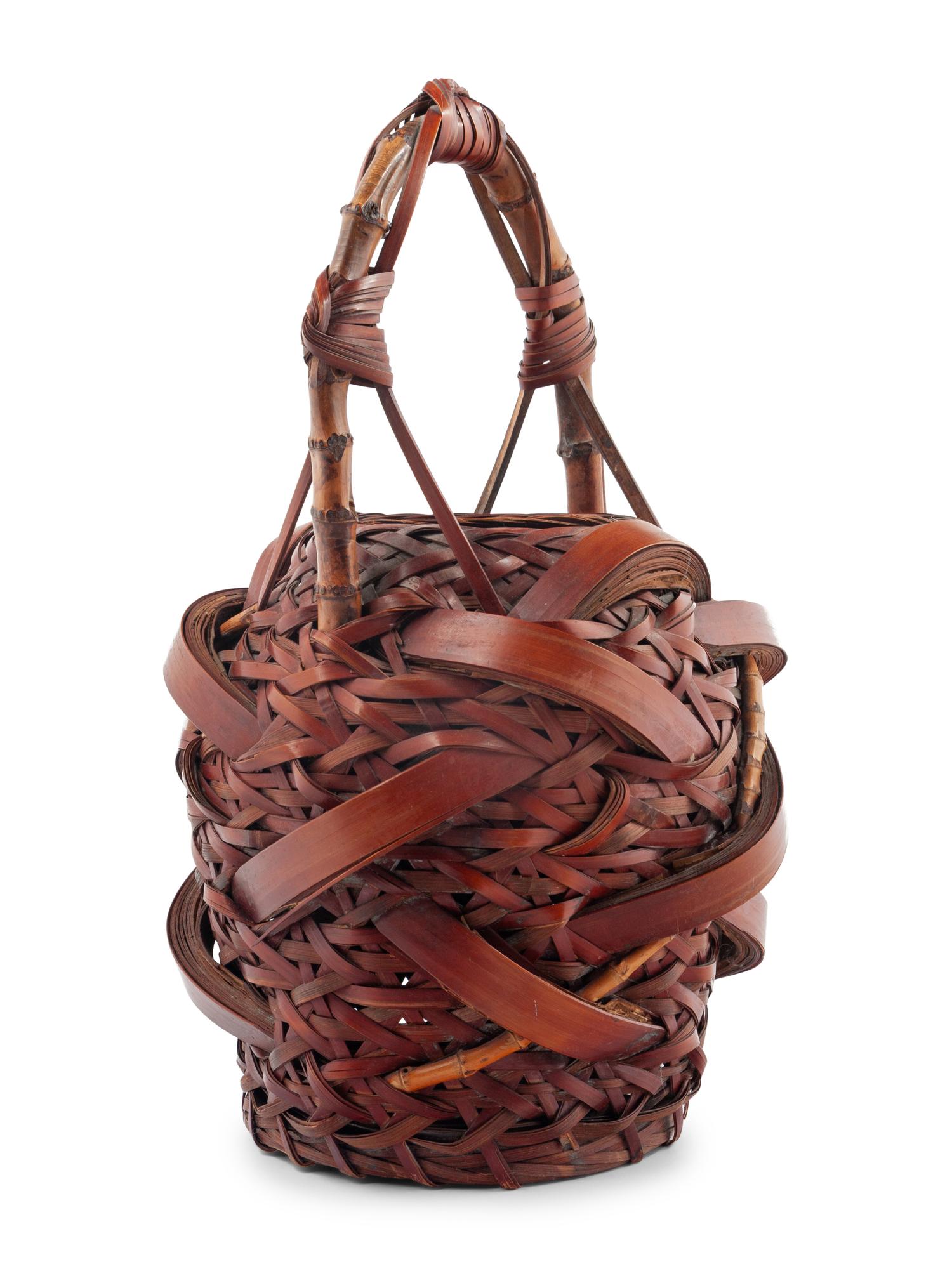 A Japanese Bamboo Ikebana Basket