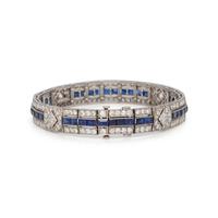 TIFFANY & CO., ART DECO, DIAMOND AND SAPPHIRE BRACELET