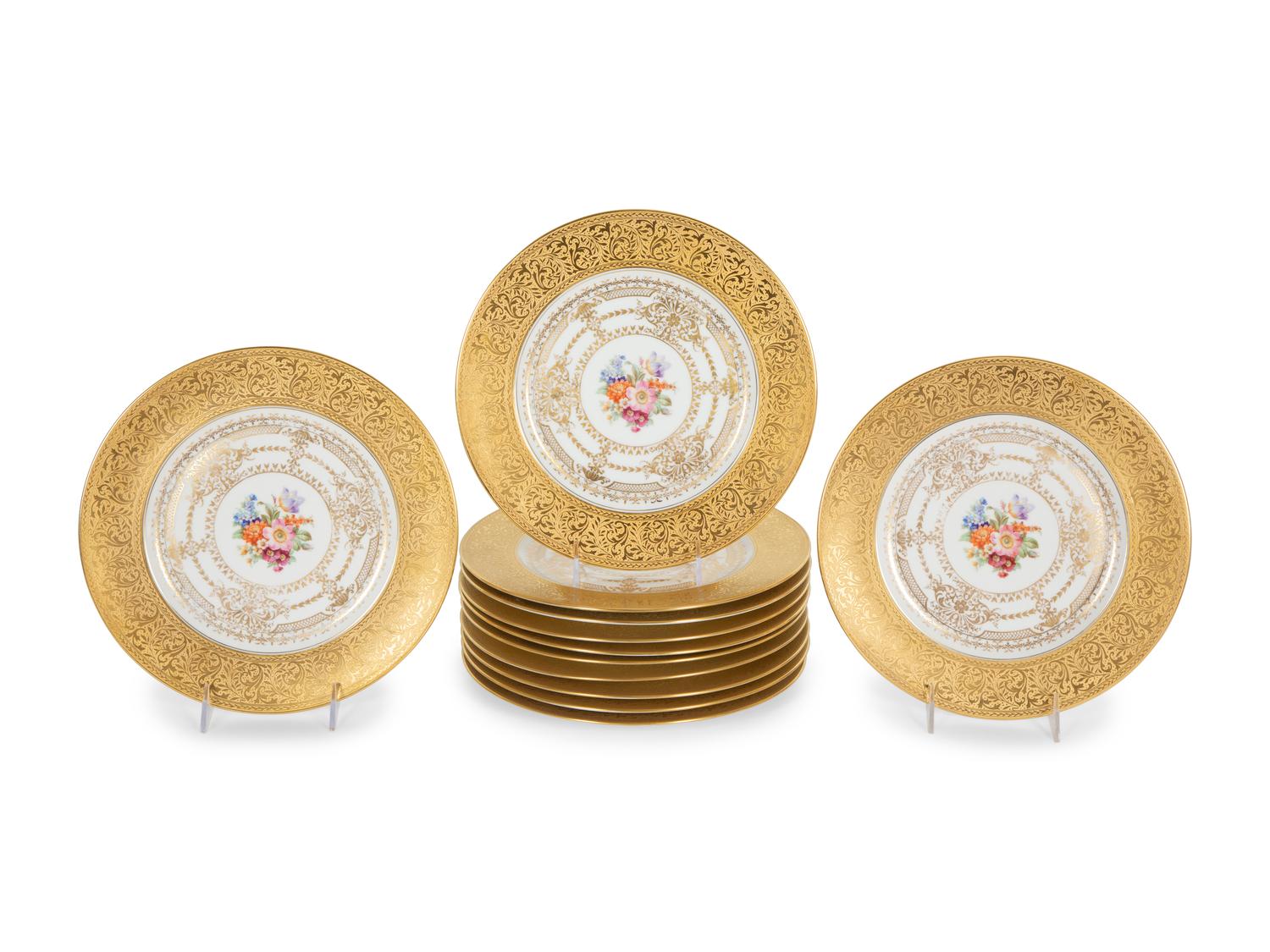 A Set of Twelve German Porcelain Service Plates