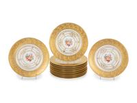 A Set of Twelve German Porcelain Service Plates