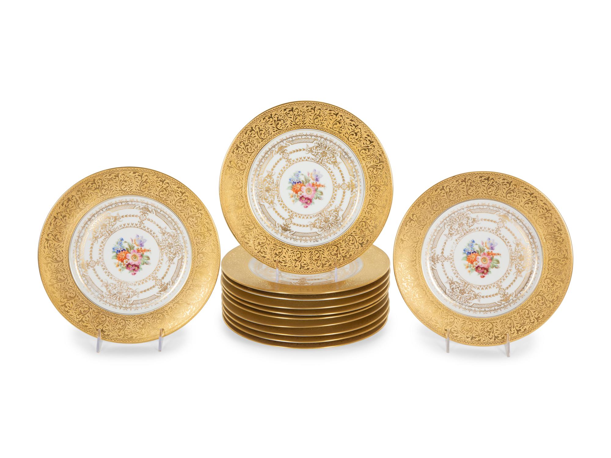 A Set of Twelve German Porcelain Service Plates