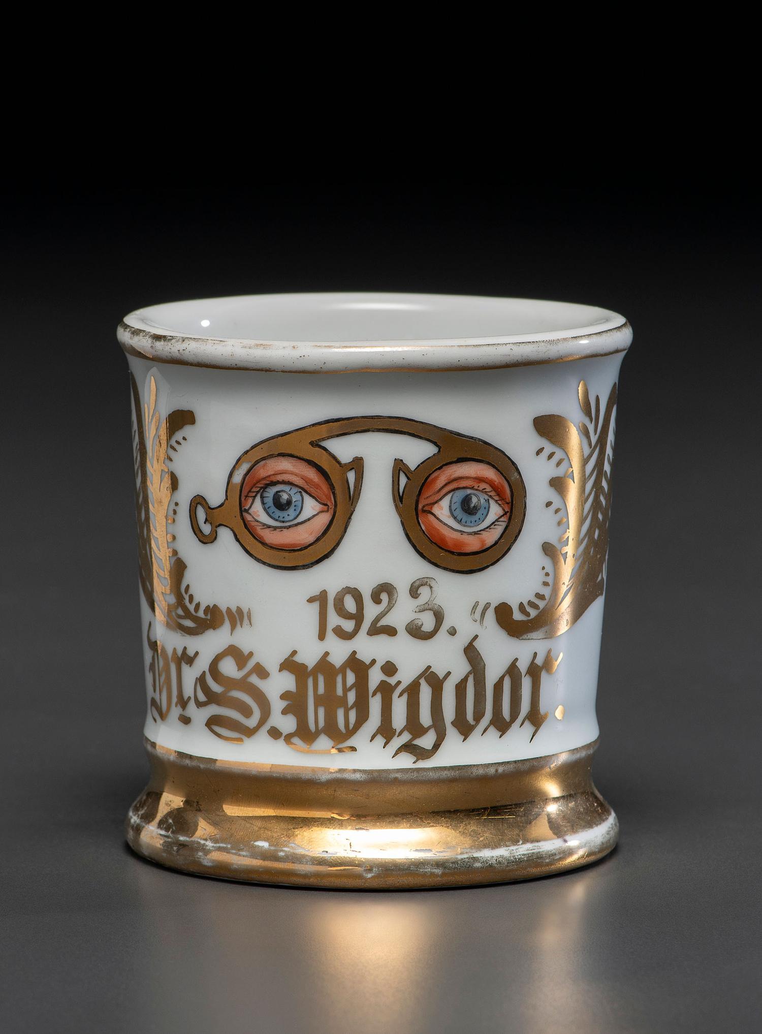 An Optician's Porcelain Occupational Shaving Mug