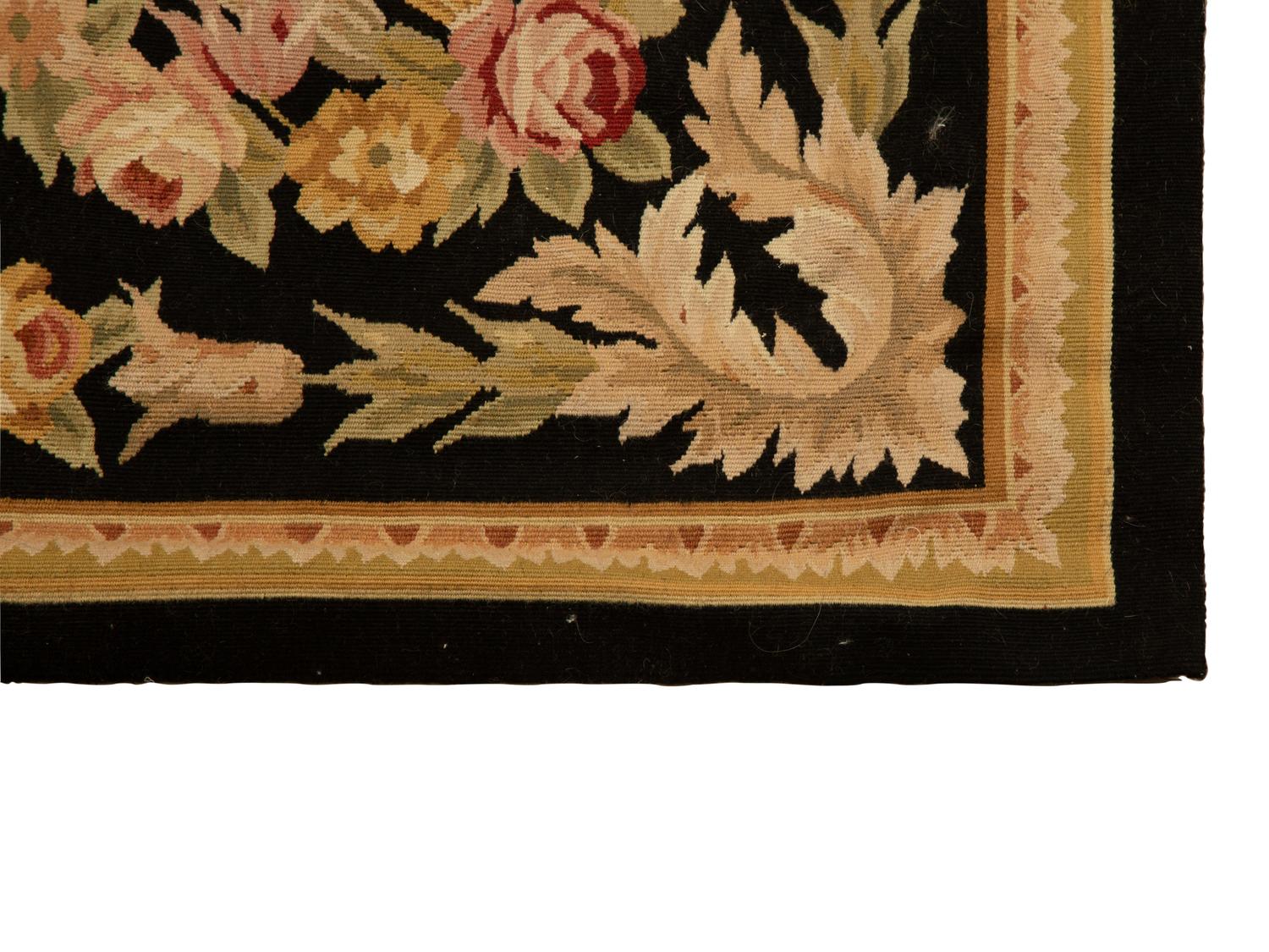 A Savonnerie Design Flat Weave Wool Rug