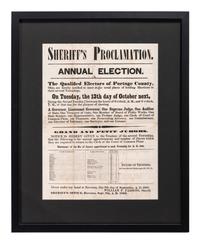 A Printed Broadside Disseminating a 'Sheriff's Proclamation' on the Upcoming Annual Election